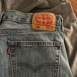 Levi's Blue Straight Jeans with Iconic Design